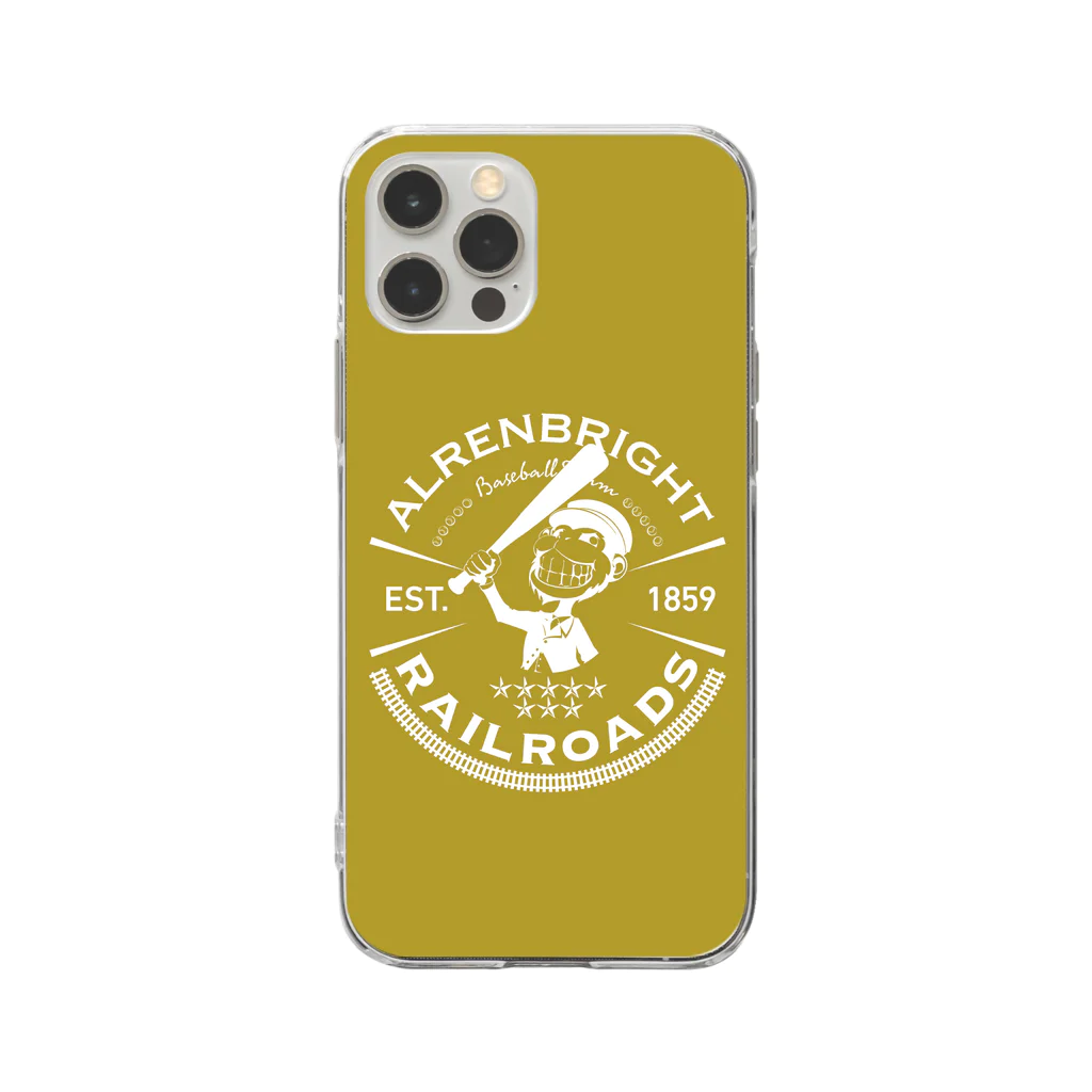 PoooompadoooourのRailroads お猿さんエンブレム 黄色 Soft Clear Smartphone Case