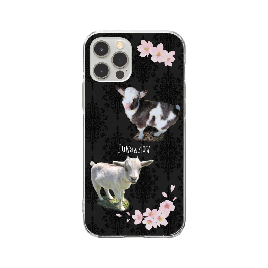 ショップやぎかいのごしっくなFuwa&Mow Soft Clear Smartphone Case