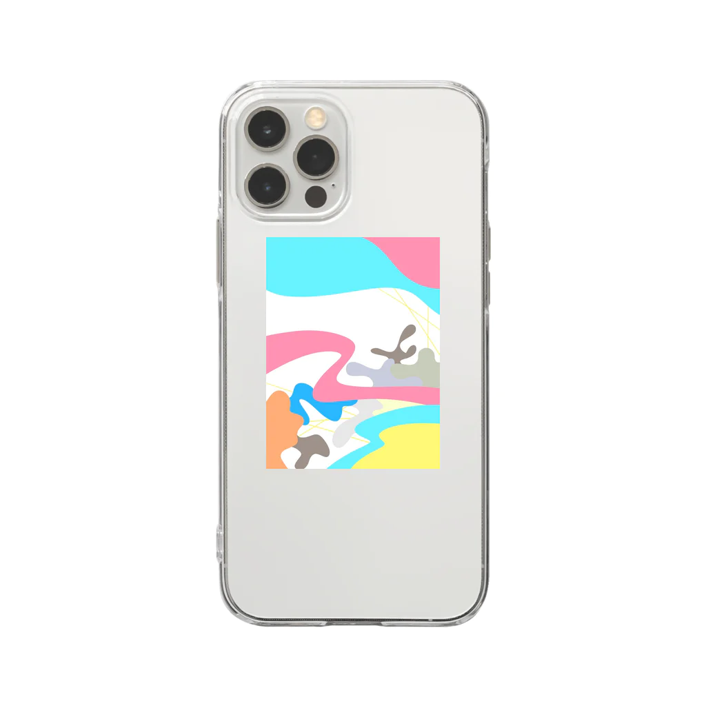 えまのFlying high in the sky Soft Clear Smartphone Case