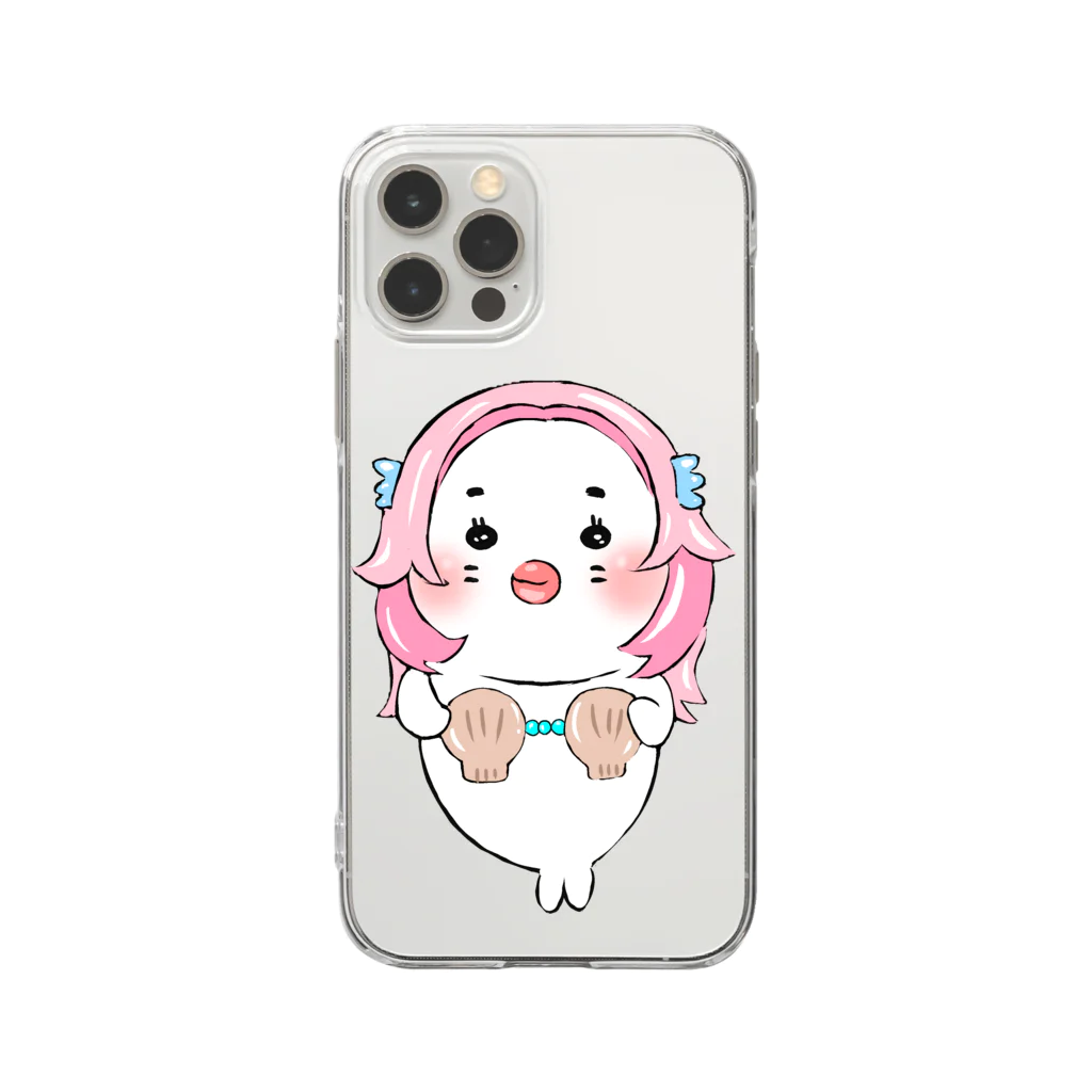 マゴロミ。の伝説のアザラシあざびえさん Soft Clear Smartphone Case