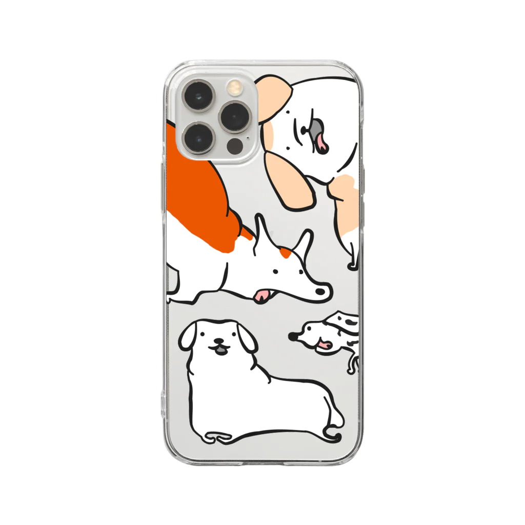 ゆるいイラストのアイテム - イラストレーターハセガワのいろんな犬のゆるいイラスト Soft Clear Smartphone Case