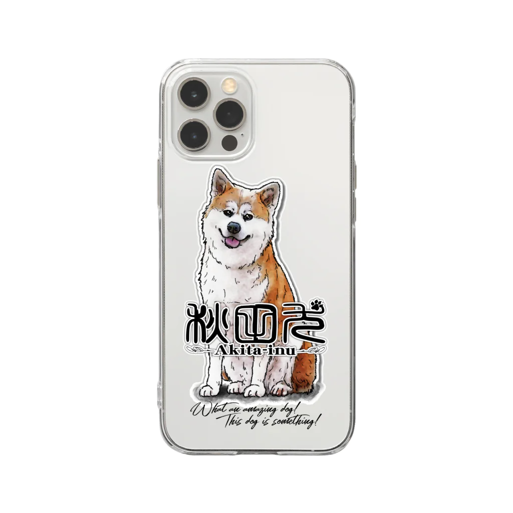 オリジナル工房プリントンのiPhone 秋田犬透明ソフト背面ケース Soft Clear Smartphone Case