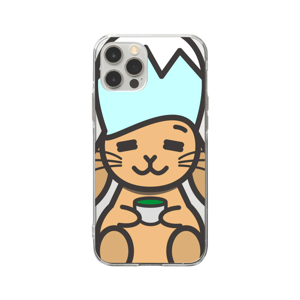 しらたまハウスのうさふじ（ほっこりVer.） Soft Clear Smartphone Case