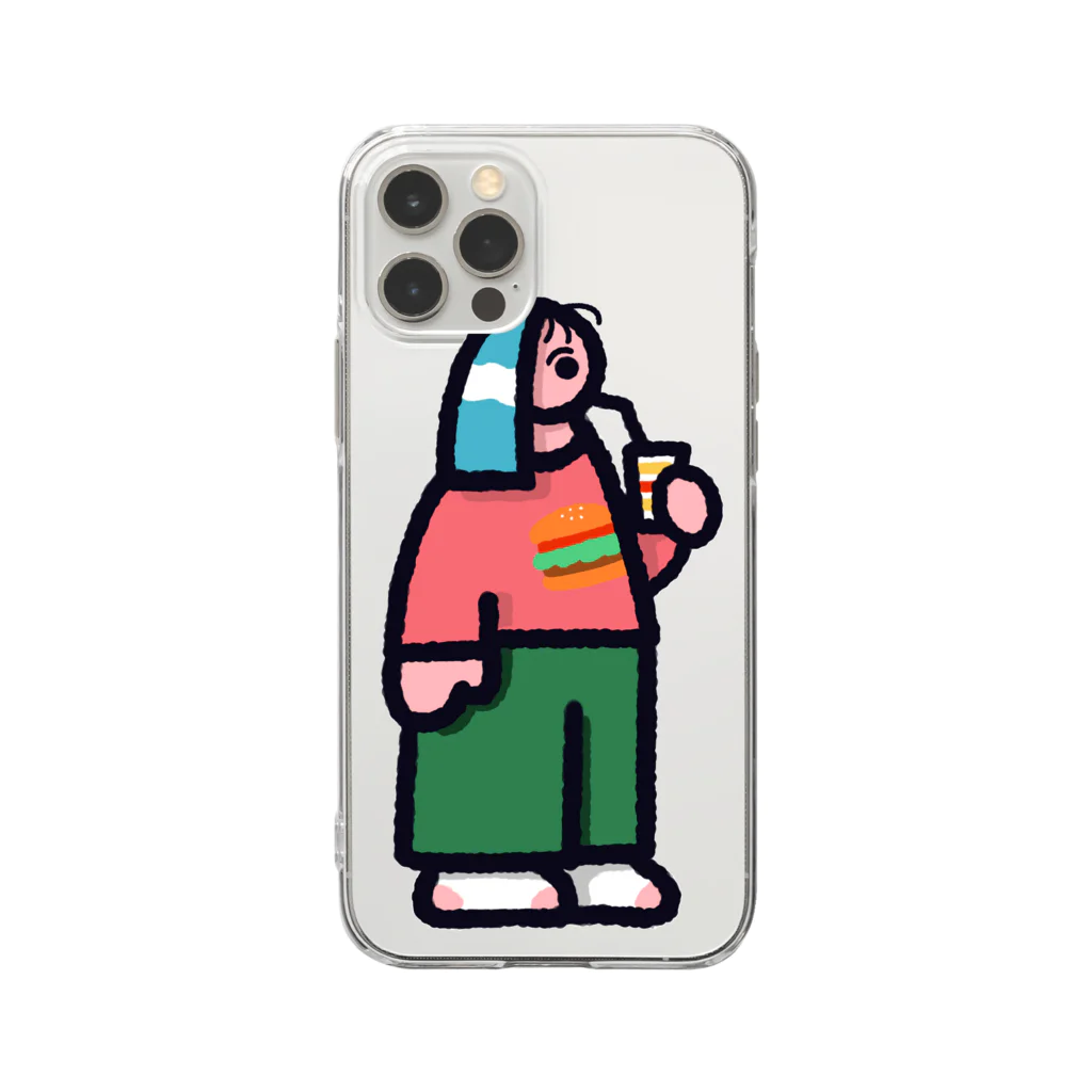 SHIMETASABASHOPのジュース好き子 Soft Clear Smartphone Case