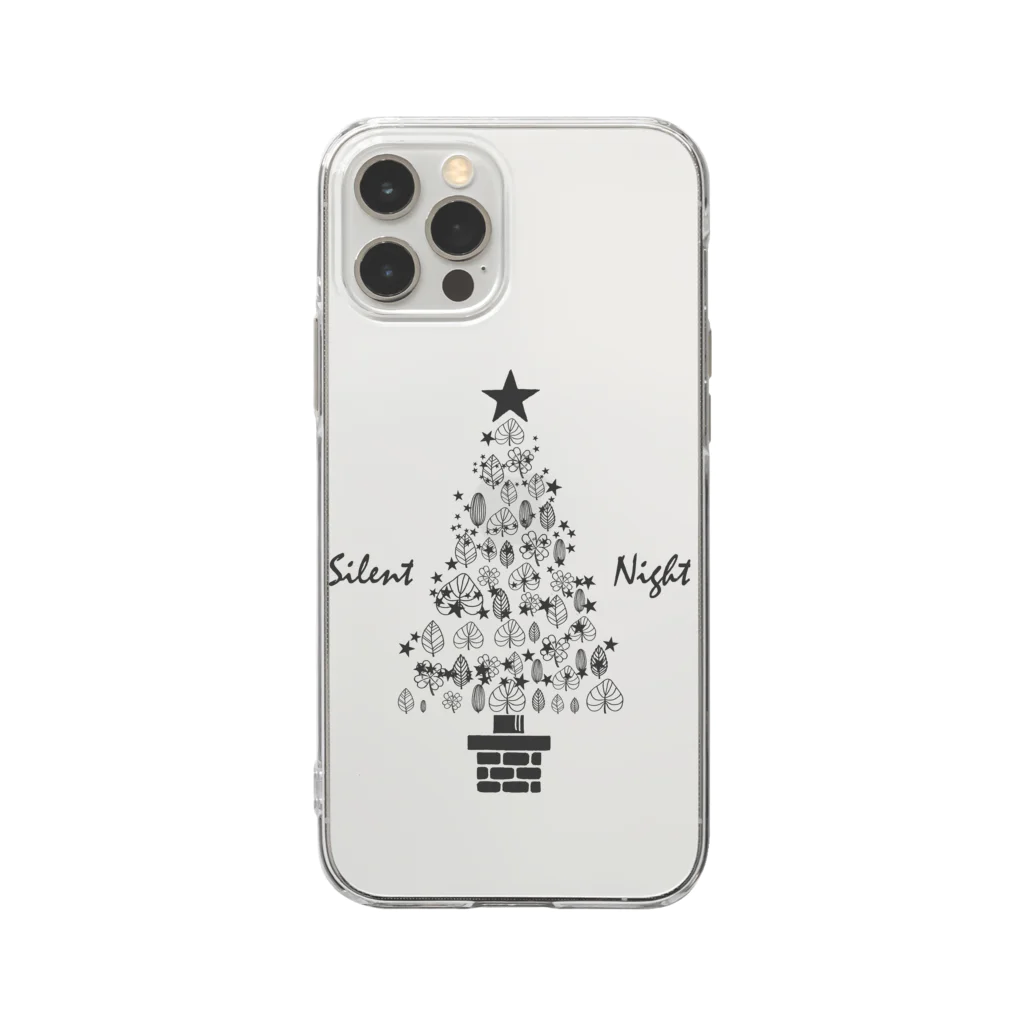 SU-KUの聖なる夜に（濃灰） Soft Clear Smartphone Case