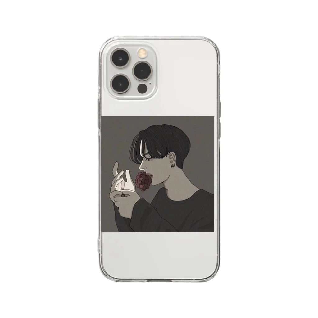 少年MJのタバコ吸う男 Soft Clear Smartphone Case