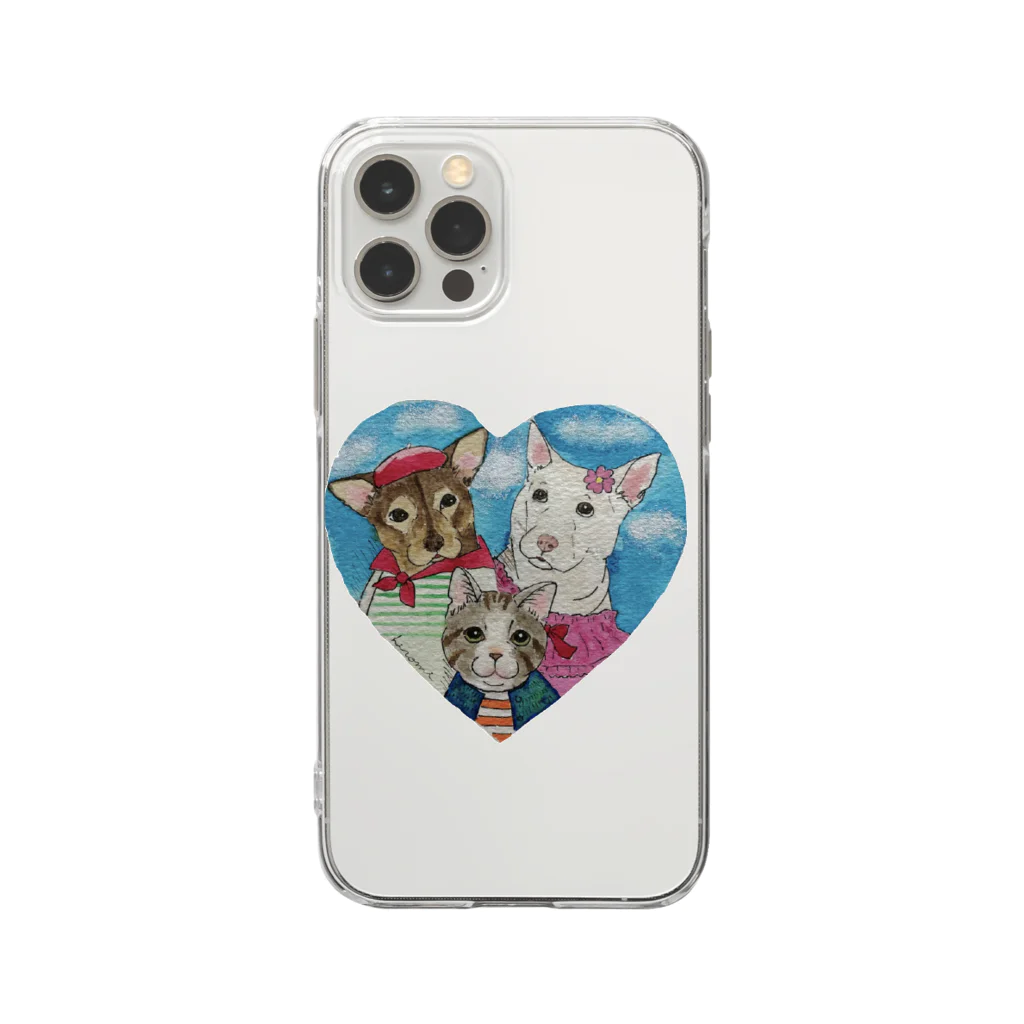 Cats & WolfのAnimal Goods Soft Clear Smartphone Case