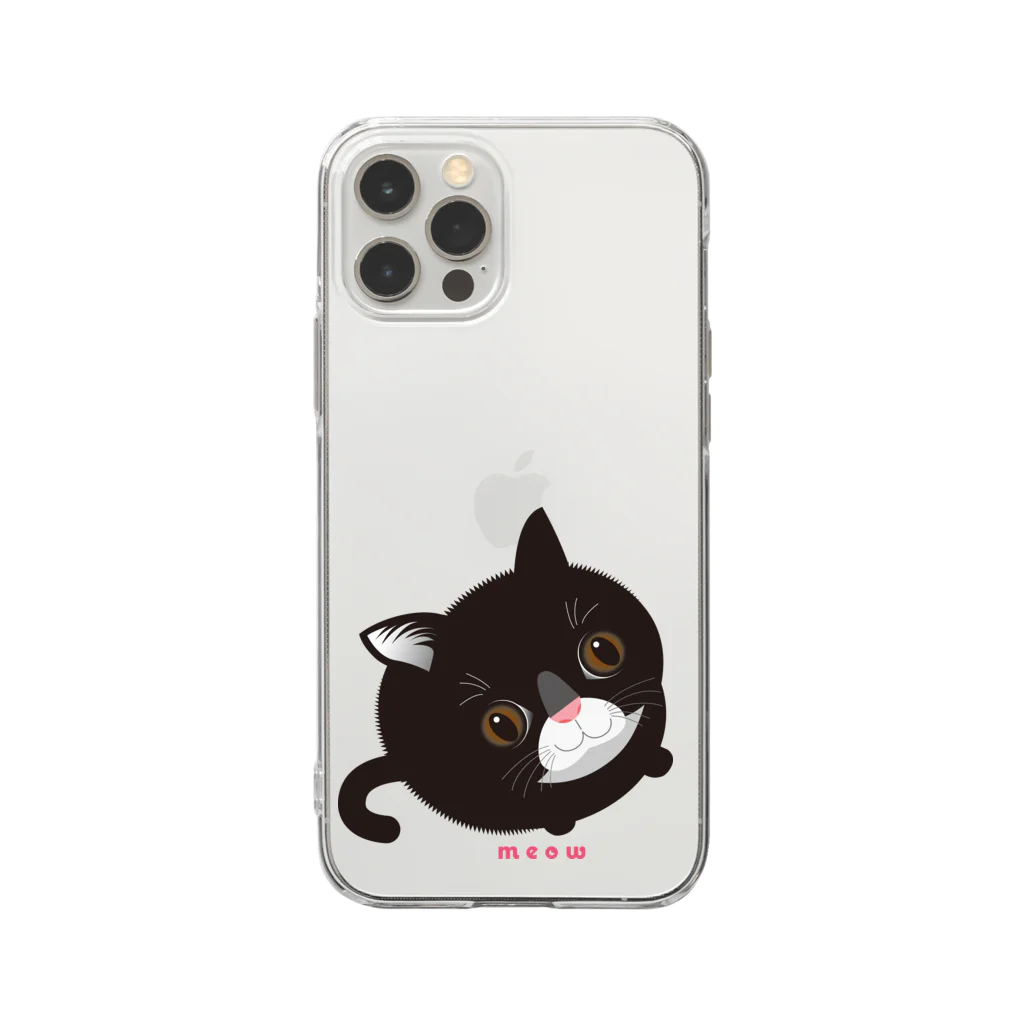 まみおデザインのミャオ Soft Clear Smartphone Case