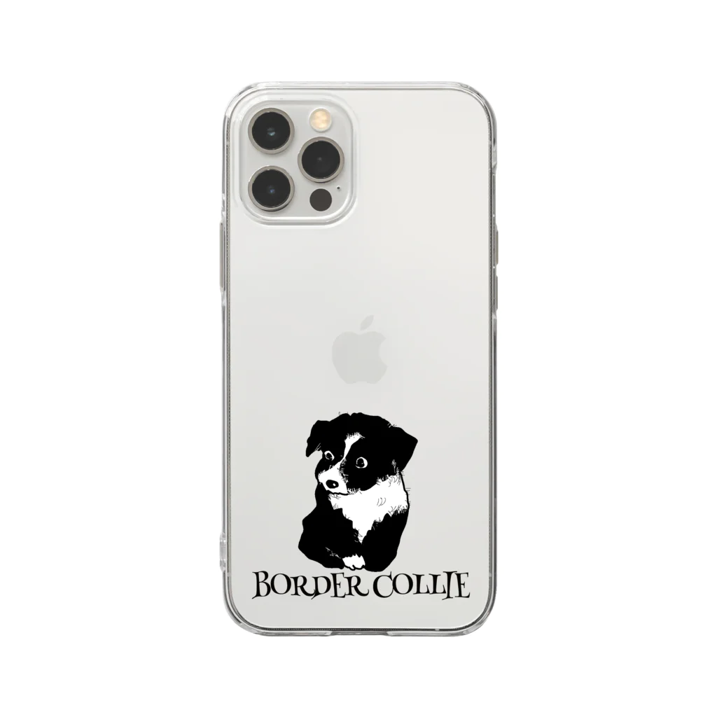 オフィシーナ　ロンポペの子犬のボーダーコリー Soft Clear Smartphone Case