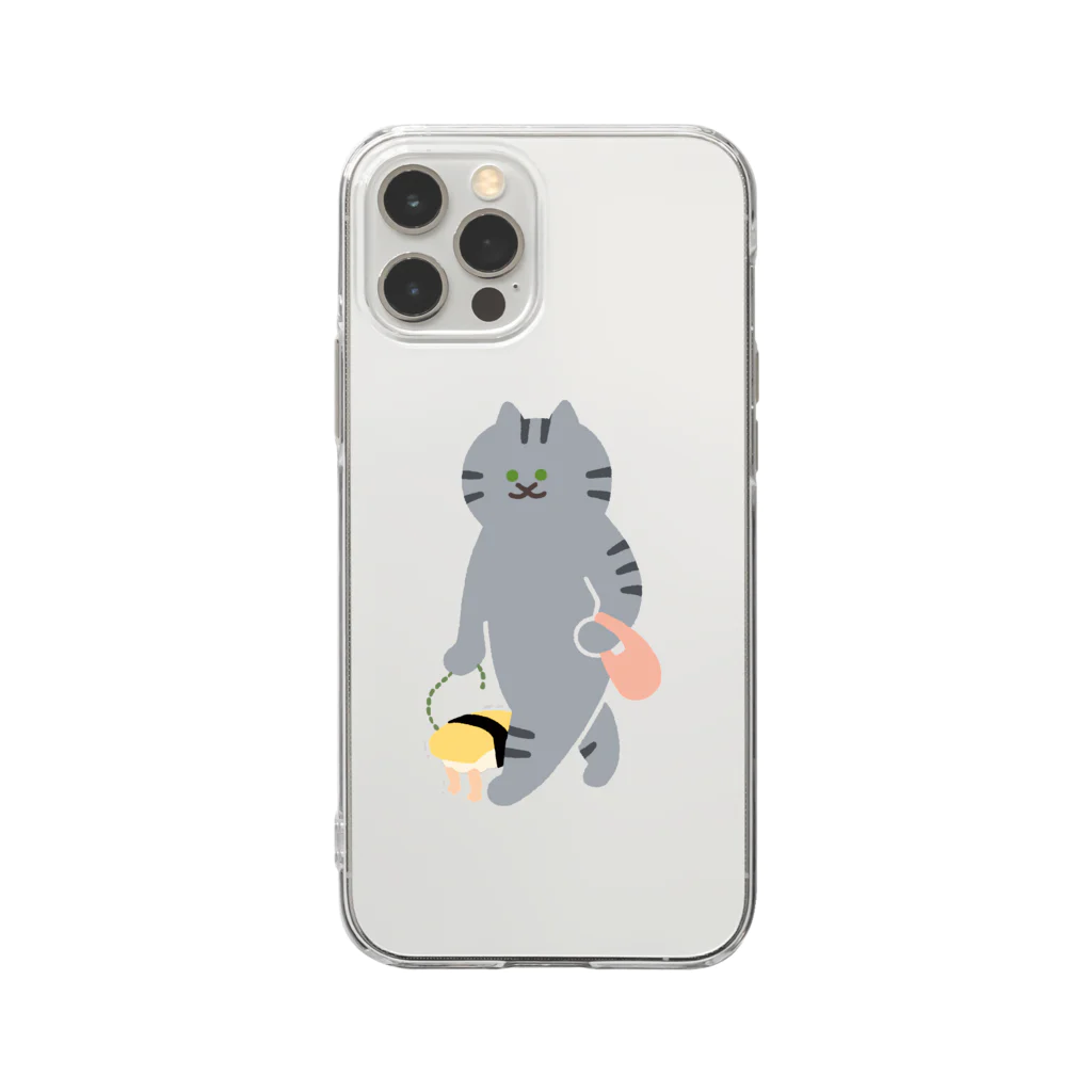 SUIMINグッズのお店のシャイな玉子握り Soft Clear Smartphone Case