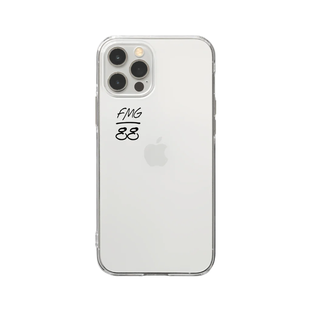 フラミンゴパパショップのFMG88ブラック Soft Clear Smartphone Case