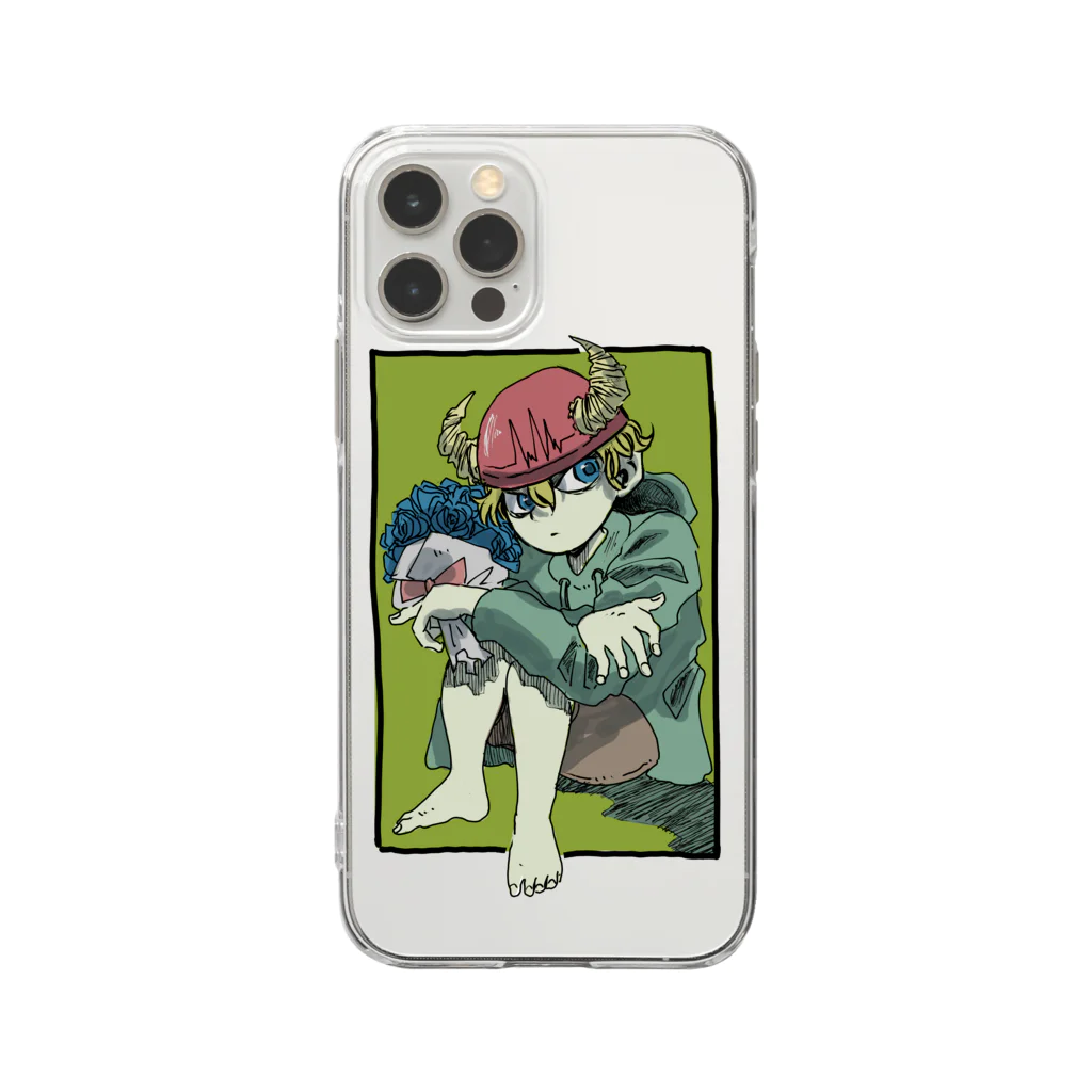 怪獣流通センターの独りぼっち怪獣と花束（奇跡） Soft Clear Smartphone Case