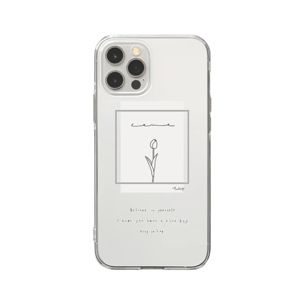 rilybiiの*graybabypink × Message Soft Clear Smartphone Case