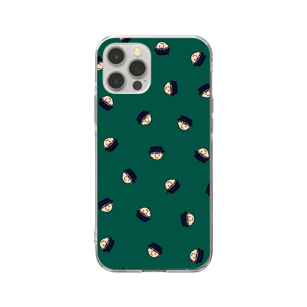 やんものやんもくんソフトクリアスマホケース（緑） Soft Clear Smartphone Case