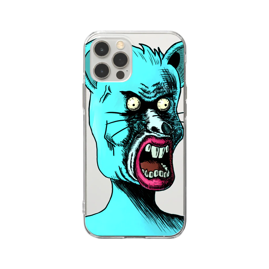 れいしょうのSUZURIのNFT風のネズミ ~Mouse Face Is Scary~ Soft Clear Smartphone Case