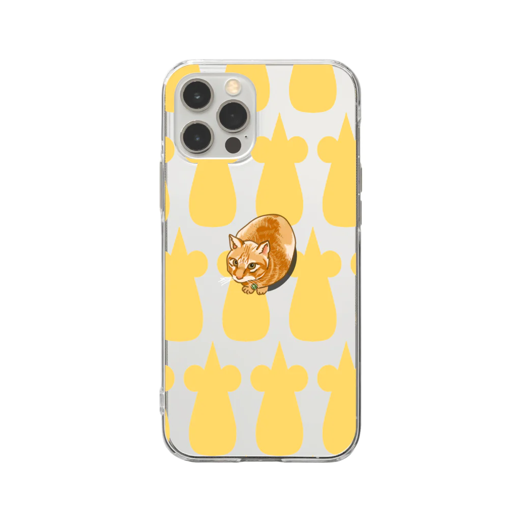 しらたまの茶トラ ネズミの大群（iPhone11以降用） Soft Clear Smartphone Case