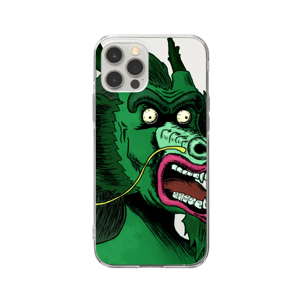 れいしょうのSUZURIのNFT風の龍 ~Dragon Face Is Scar~ Soft Clear Smartphone Case