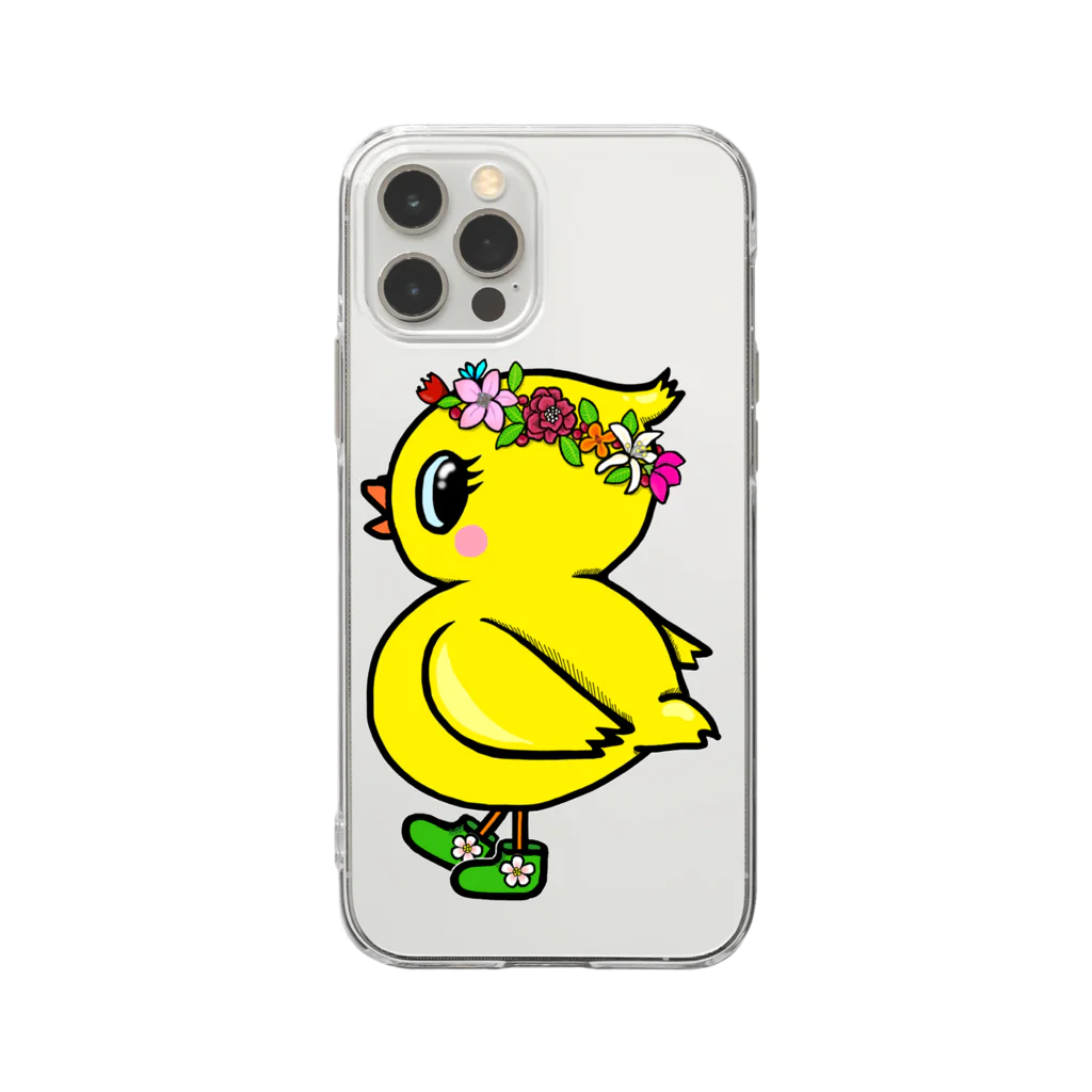 LalaHangeulの花冠ひよ子 Soft Clear Smartphone Case