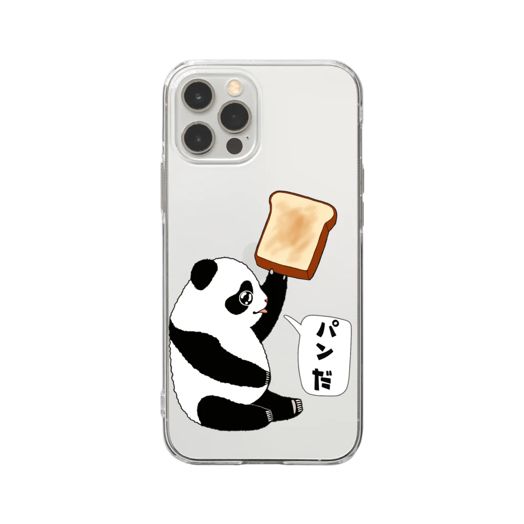 LalaHangeulの「パンだ」とつぶやく子パンダ Soft Clear Smartphone Case