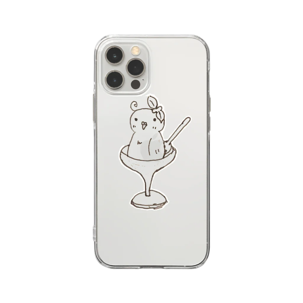 sugaphonのインコアイス　レモン味（透明） Soft Clear Smartphone Case