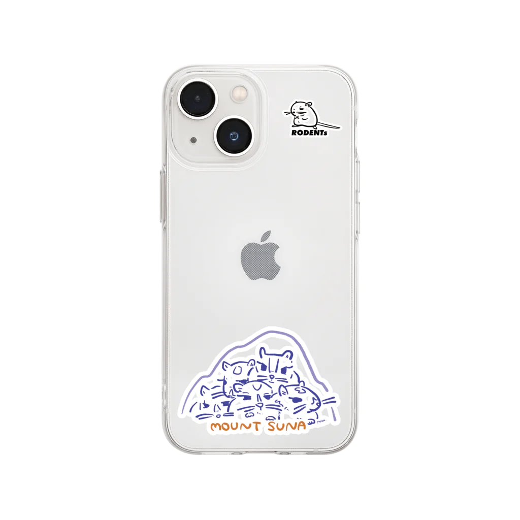 RODENTsグッズショップ🐹のmount suna iPhone13 mini case Soft Clear Smartphone Case