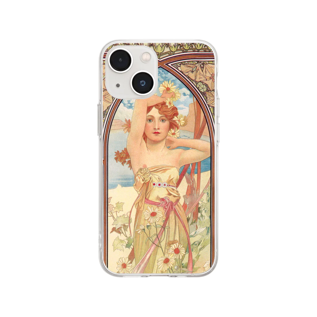 SONOTENI-ARTの014-010　アルフォンス・ミュシャ　『時の流れ：昼の輝き』　クリア　スマホケース　iPhone 13mini/12mini/11Pro専用デザイン　CC4 Soft Clear Smartphone Case
