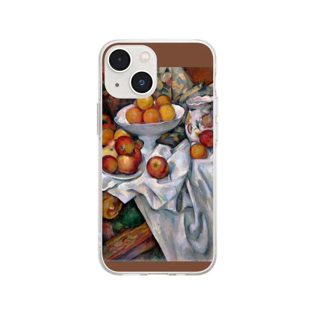 SONOTENI-ARTの017-001　ポール・セザンヌ　『リンゴとオレンジのある静物』　クリア　スマホケース　iPhone 13mini/12mini/11Pro専用デザイン　CC4 ソフトクリアスマホケース