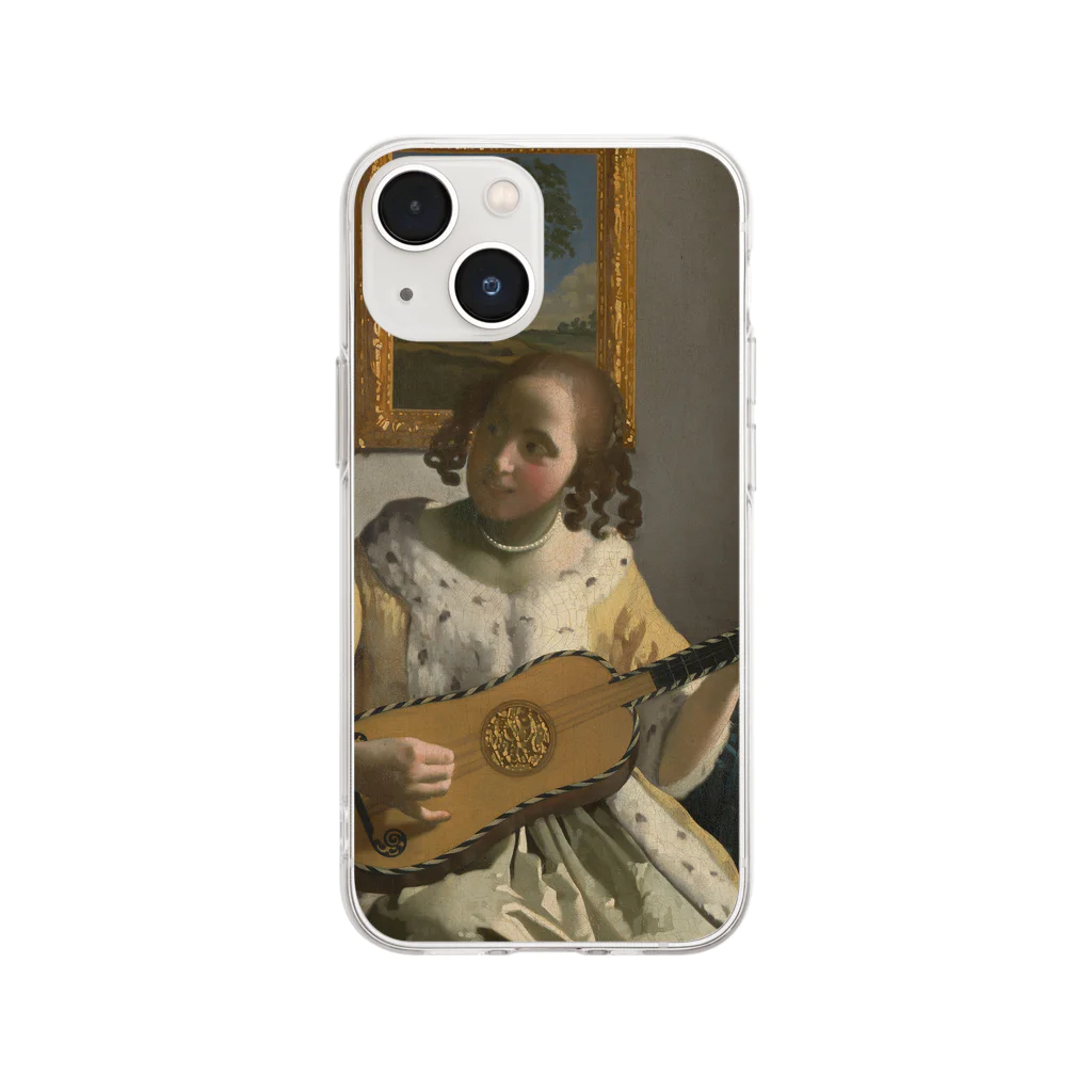 SONOTENI-ARTの008-011　フェルメール　『ギターを弾く女』　クリア　スマホケース　iPhone 13mini/12mini/11Pro専用デザイン　CC4 ソフトクリアスマホケース