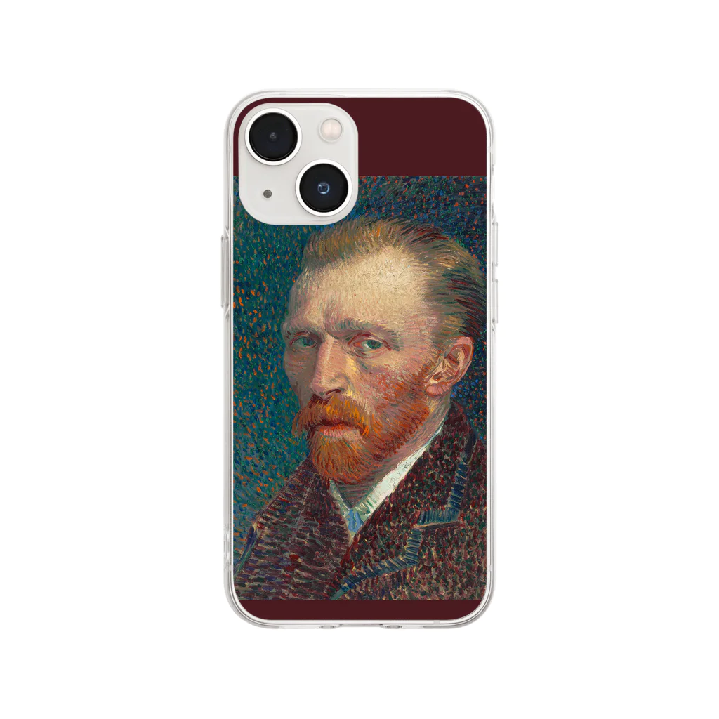 SONOTENI-ARTの005-019　ゴッホ　『Self-Portrait -1887-』　クリア　スマホケース　iPhone 13mini/12mini/11Pro専用デザイン　CC4 ソフトクリアスマホケース