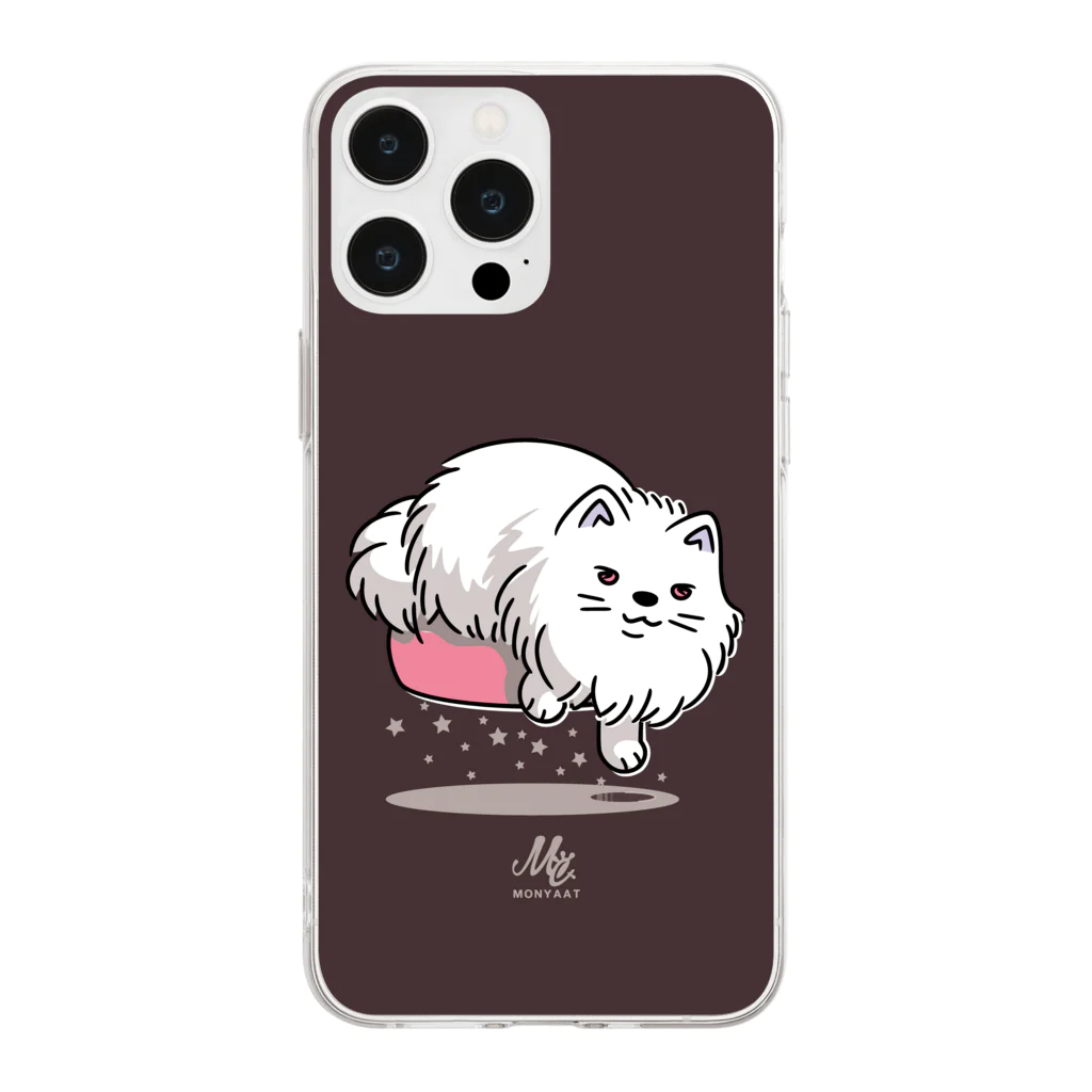 イラスト MONYAAT のCT196 働くにゃーF*スマホケース Soft Clear Smartphone Case