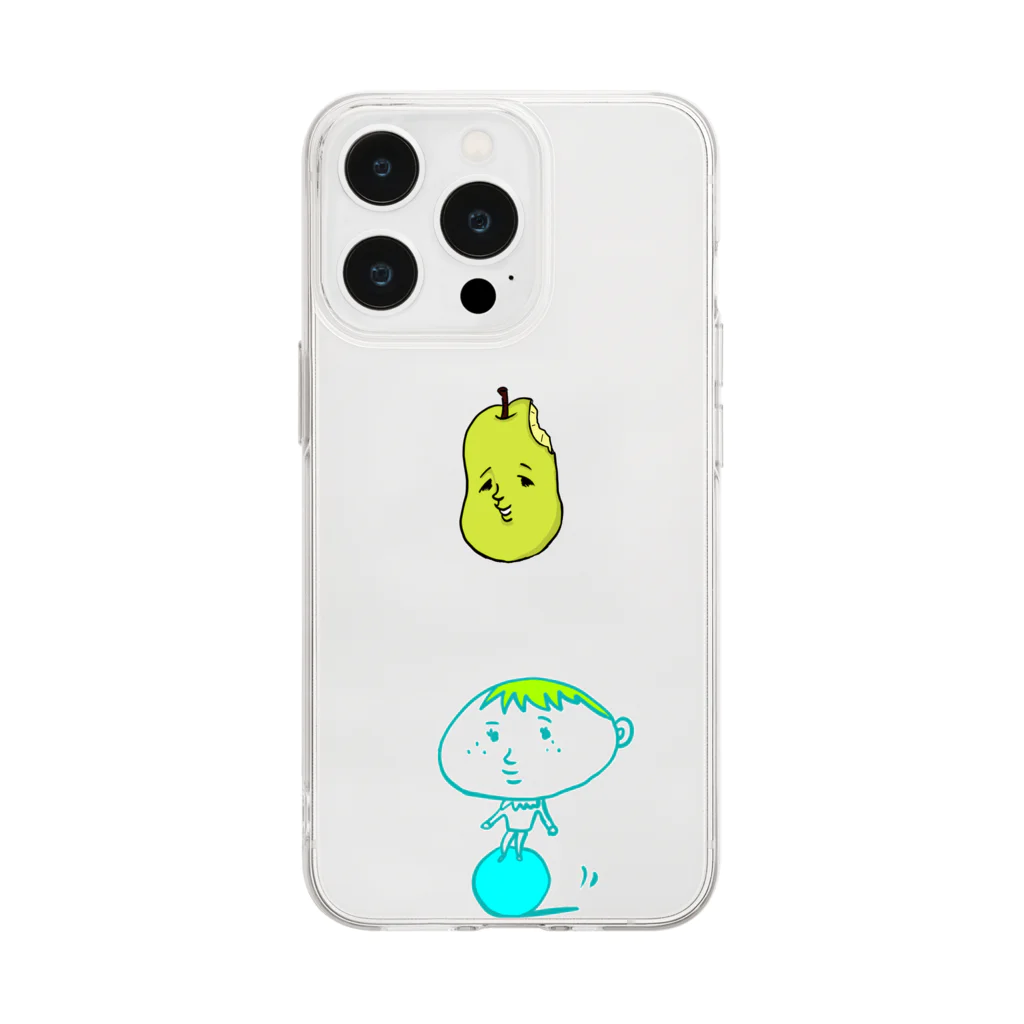 洋ナシくんSHOPの洋ナシくんサーカス Soft Clear Smartphone Case