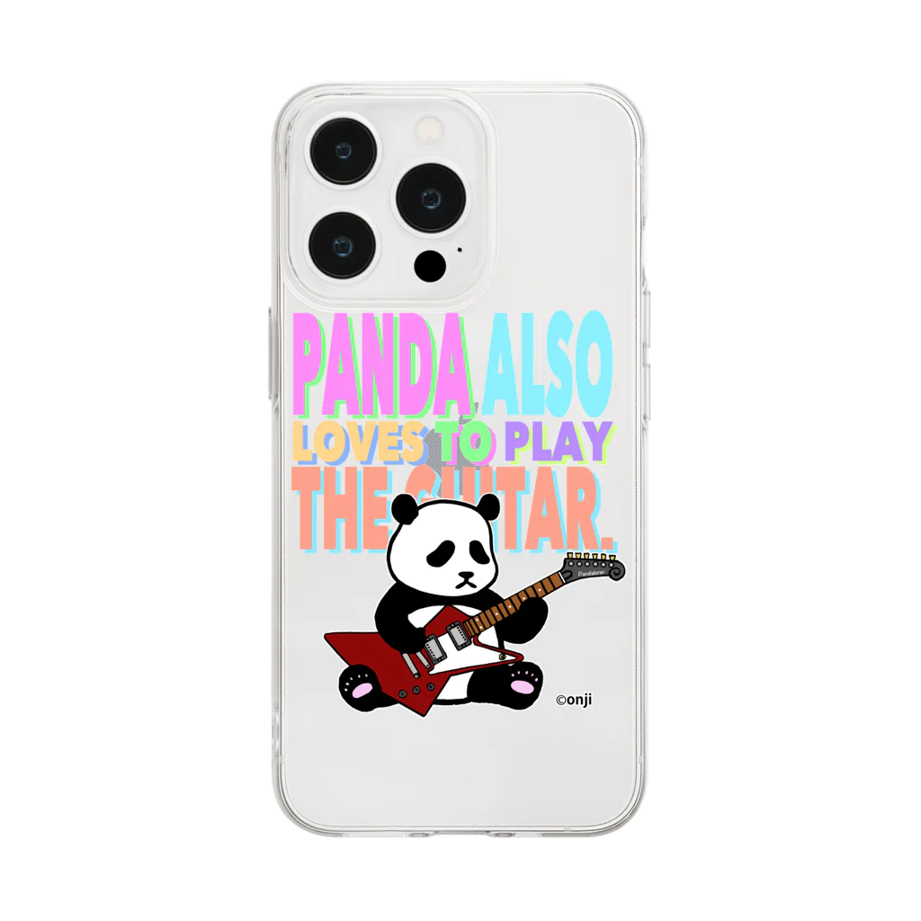 ken_ken_47のPANDA ALSO LOVES TO PLAY THE GUITAR. EXP Soft Clear Smartphone Case