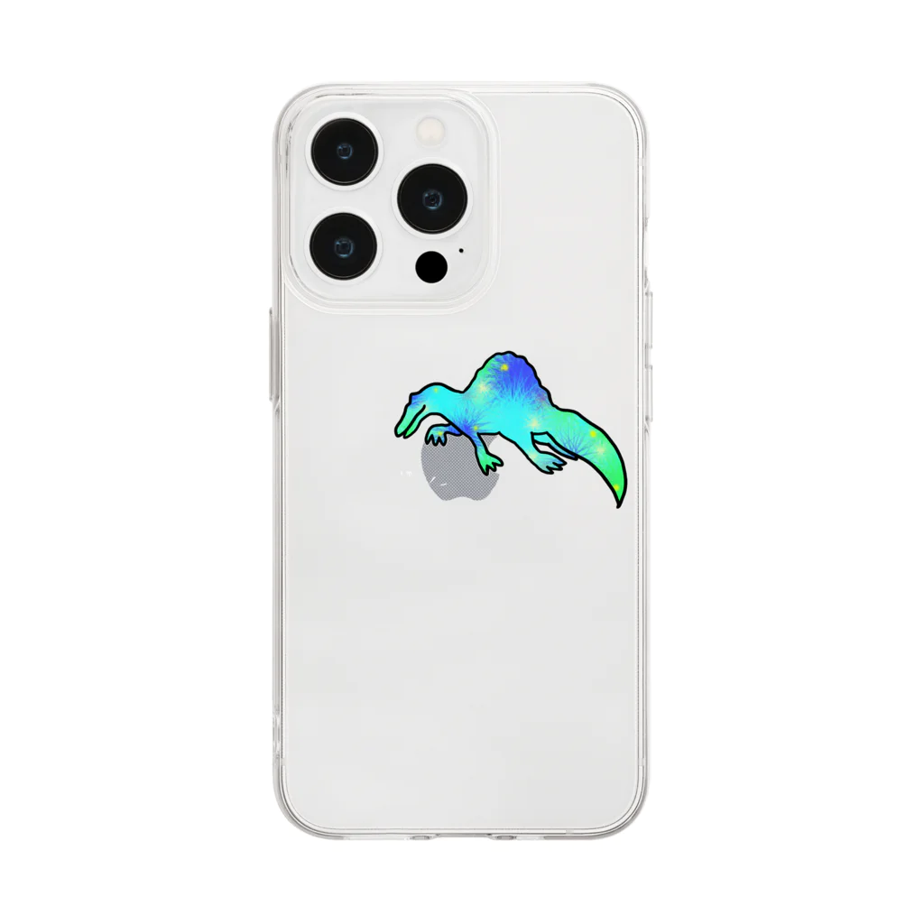 pluのカラフルスピノ❤️💛💚💙💜 Soft Clear Smartphone Case