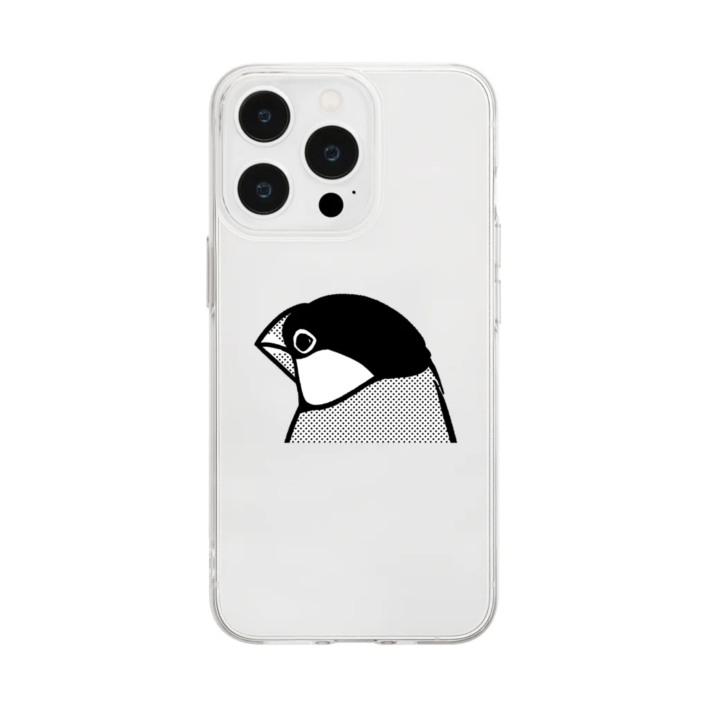 たかはらのしょんぼりしてる文鳥 Soft Clear Smartphone Case