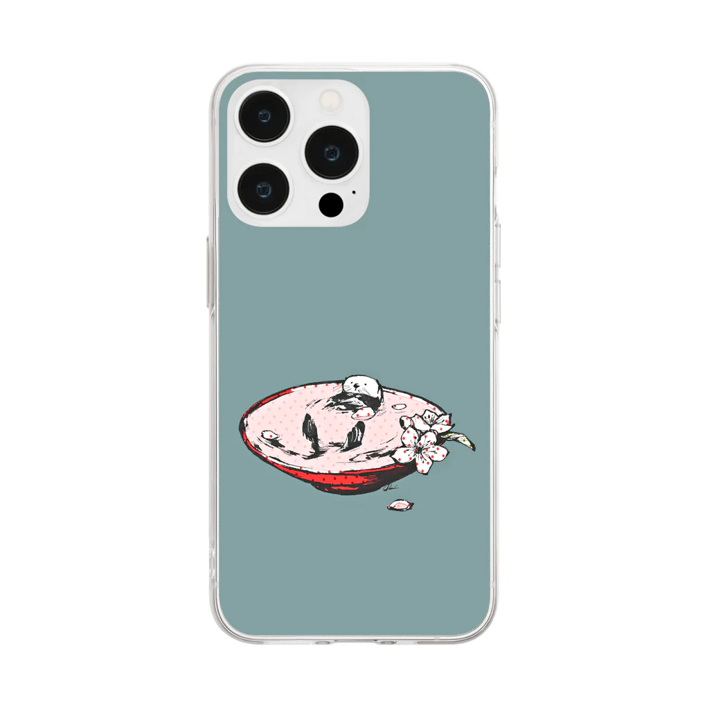 rakkosoda / コマイの3月のラッコ Soft Clear Smartphone Case