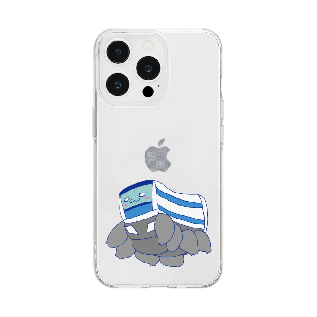 芋虫ちゃんと精霊さんのおみせのおデブ芋虫 Soft Clear Smartphone Case