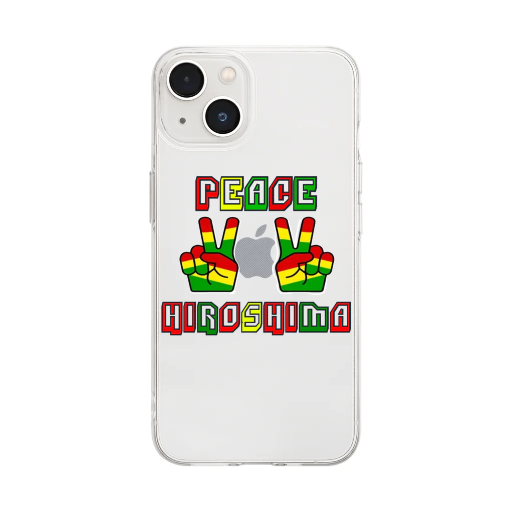 広島愛してますStoreのPEACE HIROSHIMA Soft Clear Smartphone Case