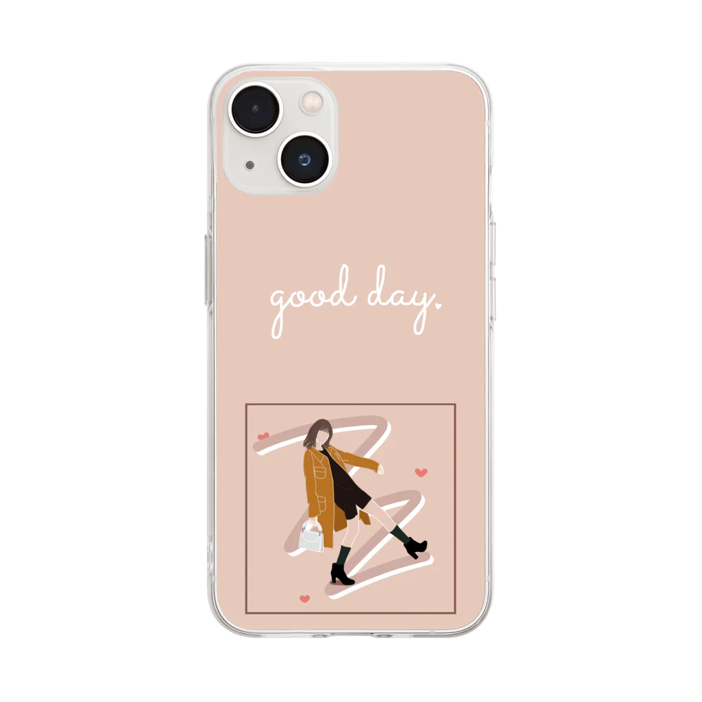 らばーずいらすとのcuteな女の子⸜ ෆ ⸝‍ Soft Clear Smartphone Case