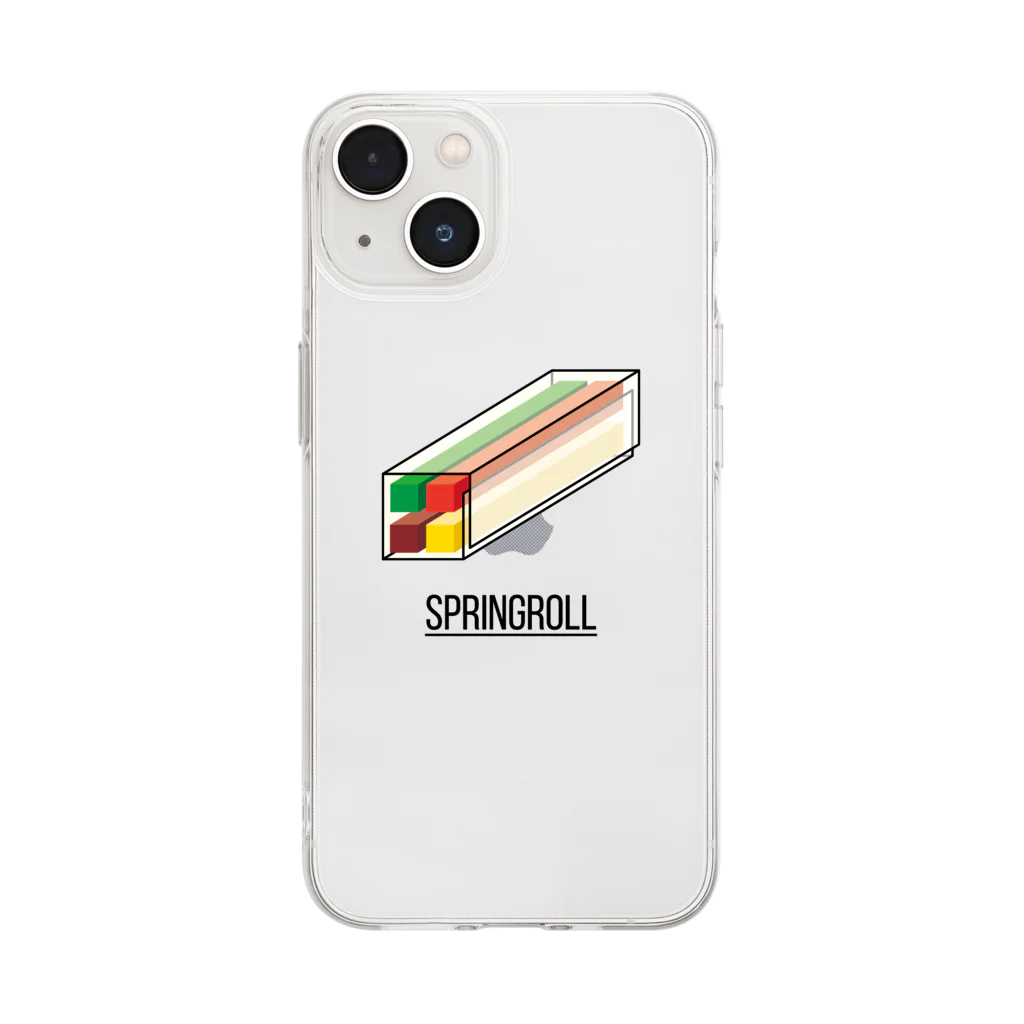 zeromathのthe springroll Soft Clear Smartphone Case