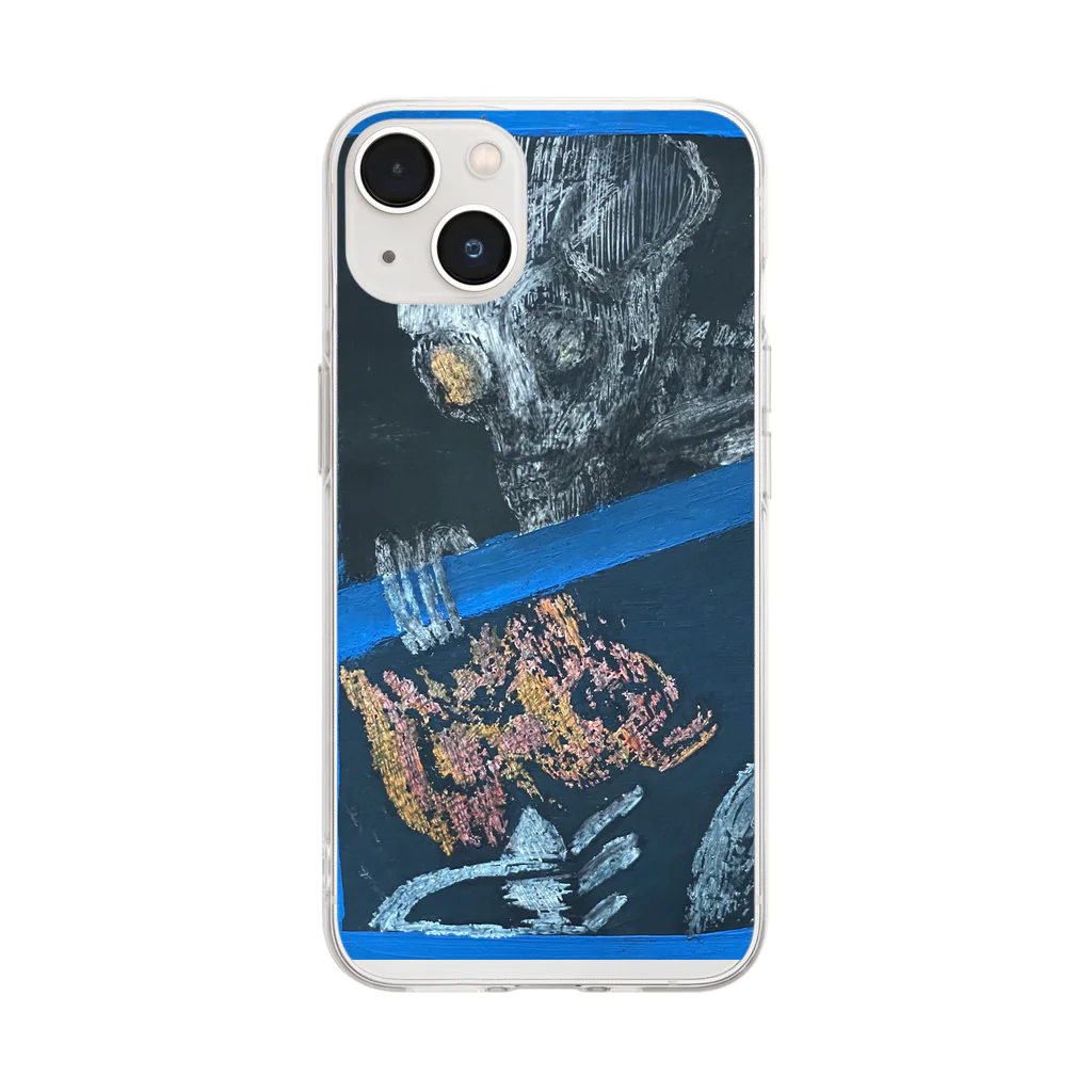 sayahartのgashadokuro BLUE（tokumiシリーズ） Soft Clear Smartphone Case