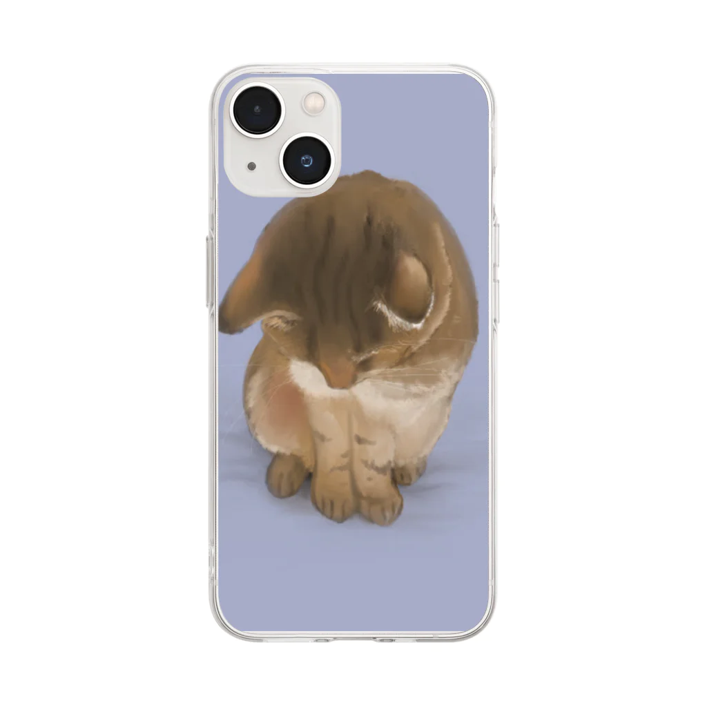 ピカリとはな@猫描きの叱られる猫 Soft Clear Smartphone Case