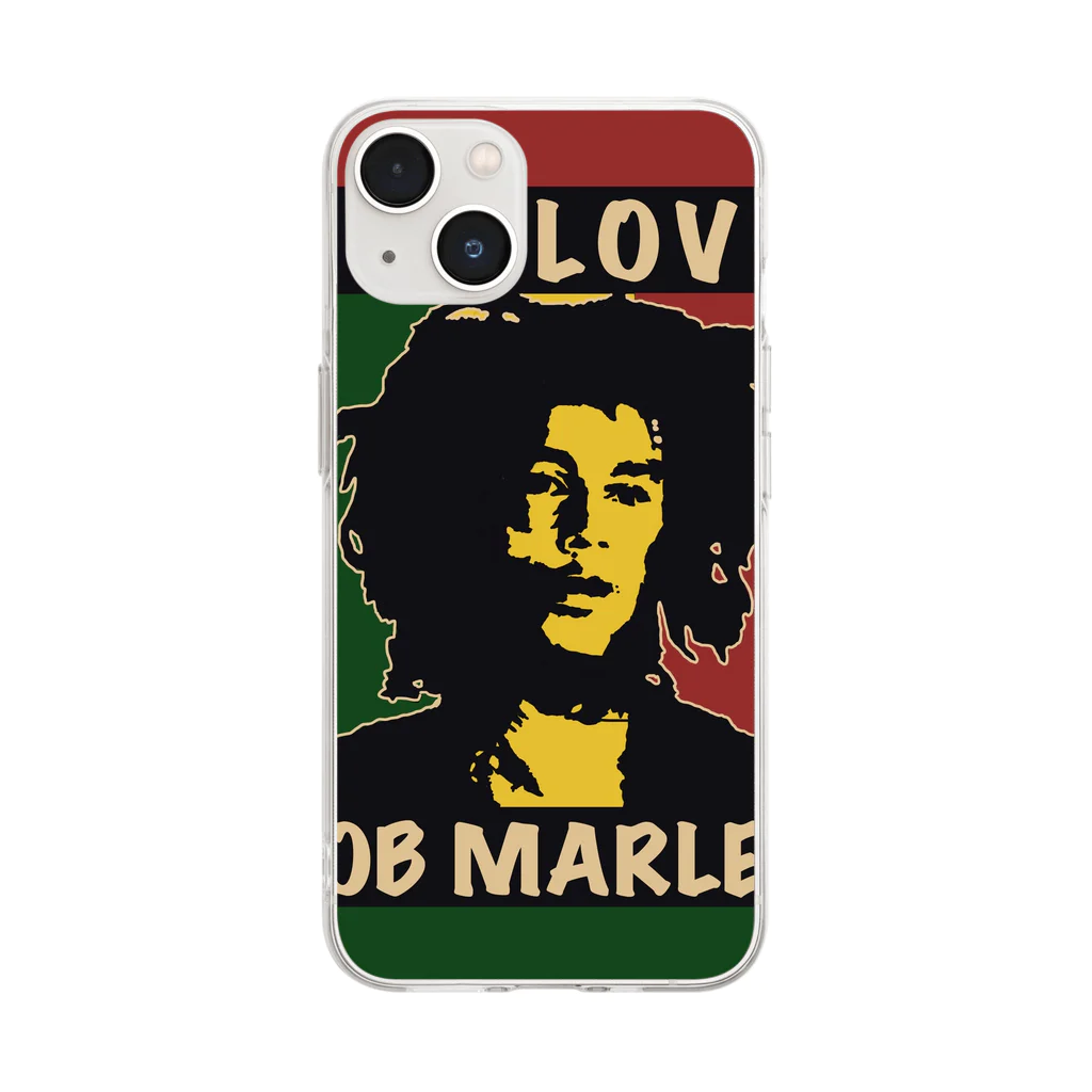 ３rd LaughのBOB MARLEY [ONE LOVE] ソフトクリアスマホケース