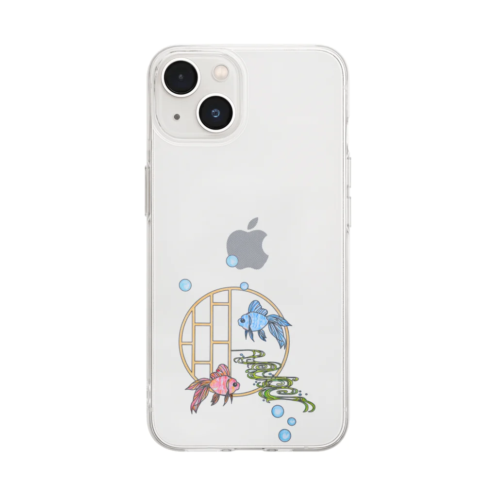 NANASHOPのGoldFish金魚 Soft Clear Smartphone Case