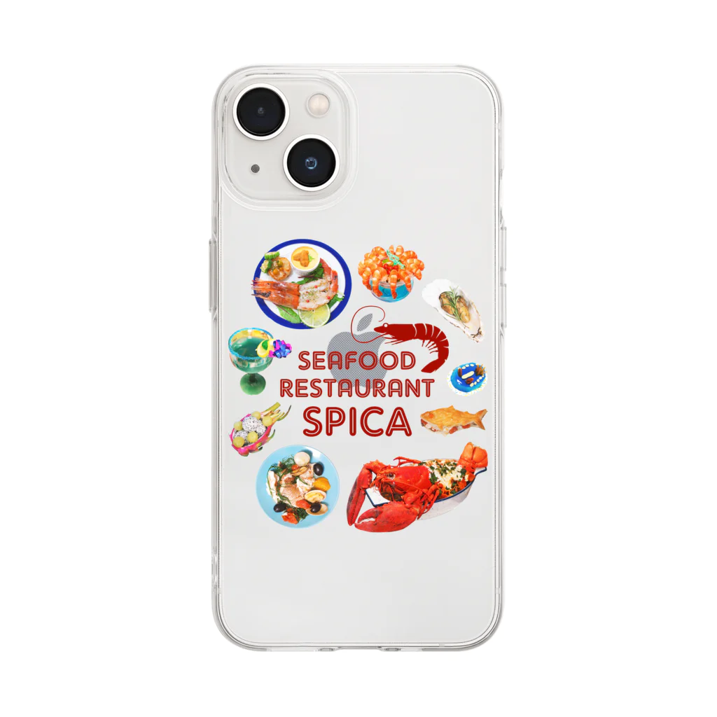 spicaのシーフードレストラン スピカ Soft Clear Smartphone Case