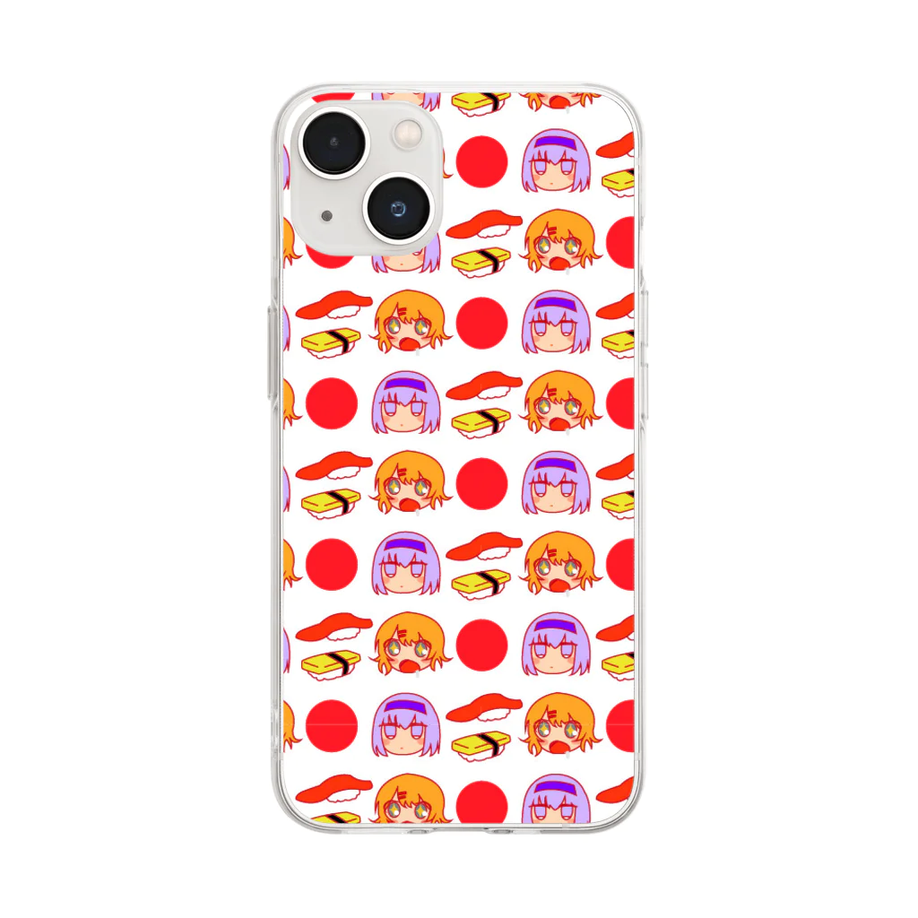 にんげん３９のお店のsudeniosushi 白 Soft Clear Smartphone Case