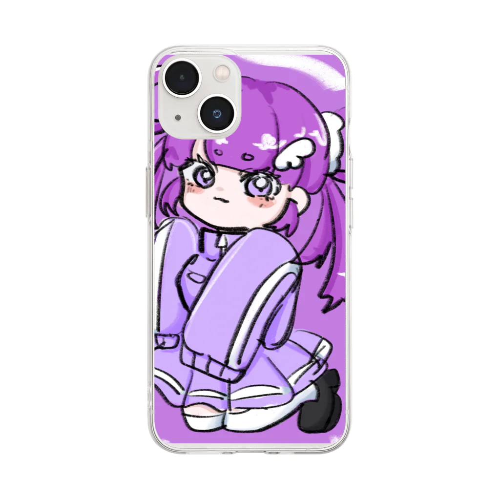 海蘭の紫ジャージちゃん Soft Clear Smartphone Case