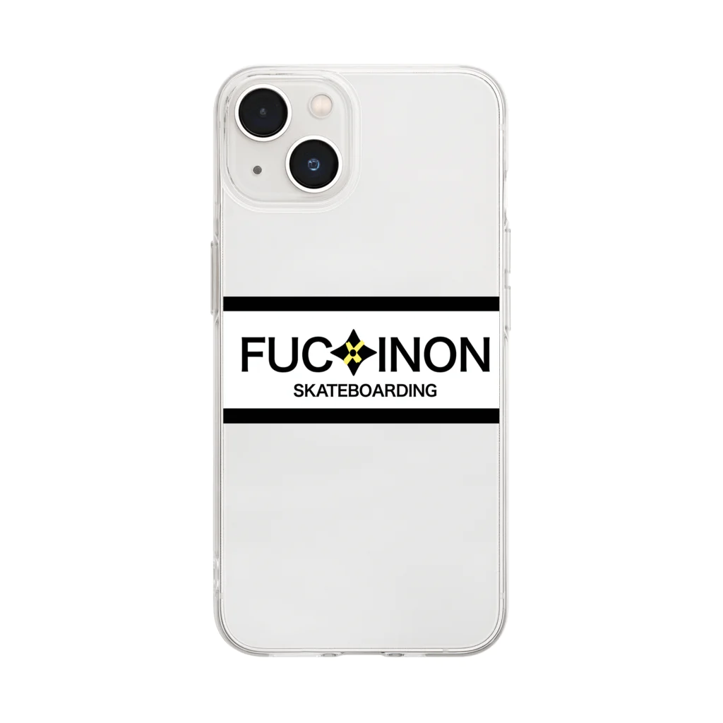 FUCKINONのロゴ Soft Clear Smartphone Case