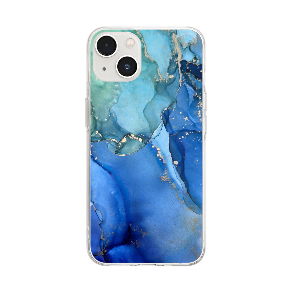 sweet_inkartの蒼い宇宙 Soft Clear Smartphone Case