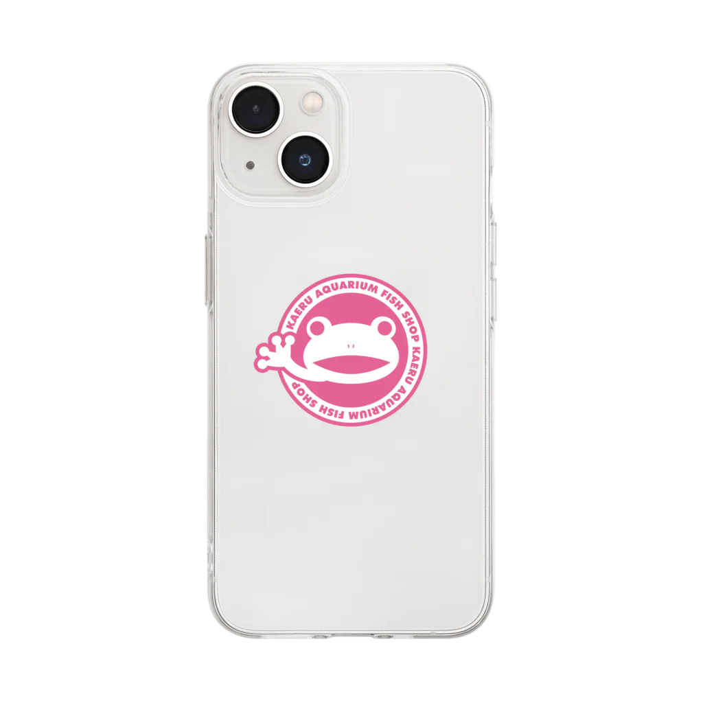 ゴッド神TVちゃんねるSHOPのかえる観賞魚店　ピンク丸ロゴ Soft Clear Smartphone Case