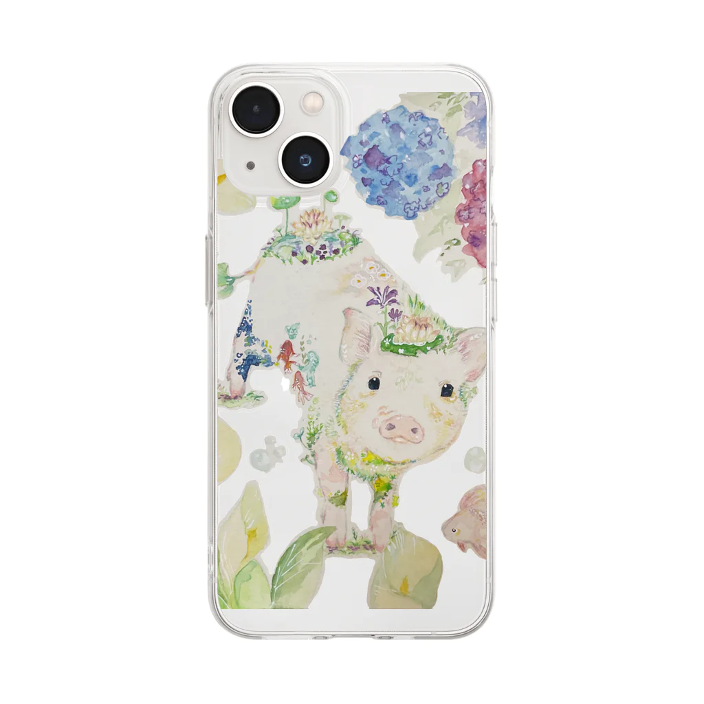 イタチのミニブタちゃん Soft Clear Smartphone Case